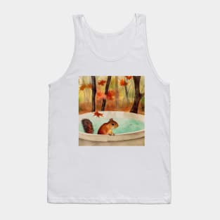 Autumn Leaves Squirrel Bathing Tank Top